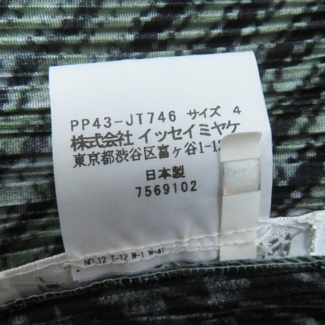 PLEATS PLEASE one piece PP43-JT476 Main: 100% polyester Black Grey Green Women 4 Used Authentic