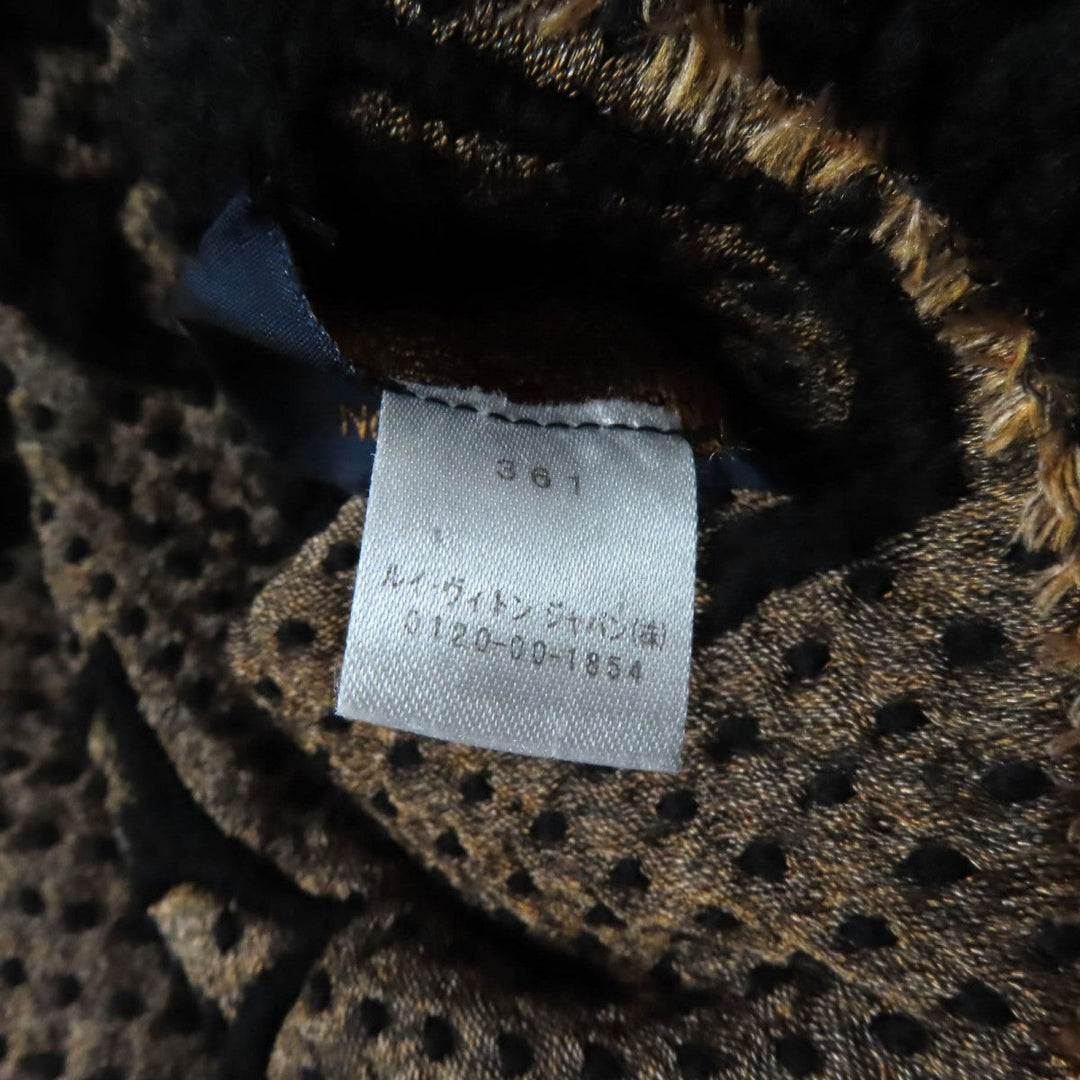 LOUIS VUITTON Scarf M75885 Main: 74% wool, Main: 26% silk Black beige Escharpe Giant Monogram Jungle Women Used Authentic