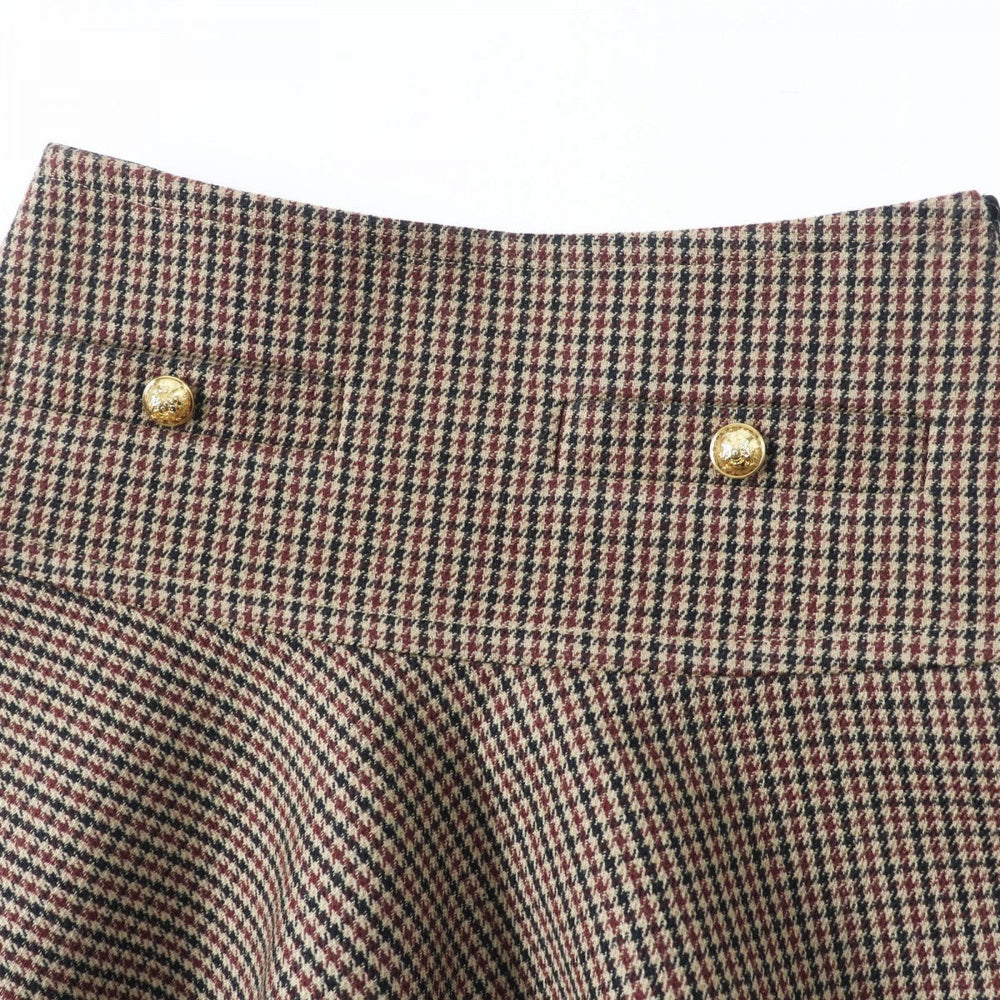 CELINE Mini skirt 2J677064V Main: 73% wool, 26% cotton, 1% nylon, lining: 100% rayon Brown Women 34 Used Authentic
