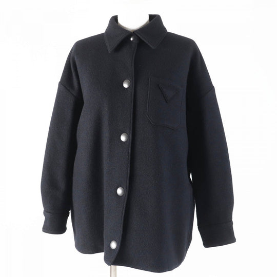 PRADA coat P594L Main: 55% virgin wool, Main: 45% cashmere, Lining: 100% recycled polyamide, Filling: 55% polyester, Filling: 45% recycled polyester black Women 38 Used Authentic
