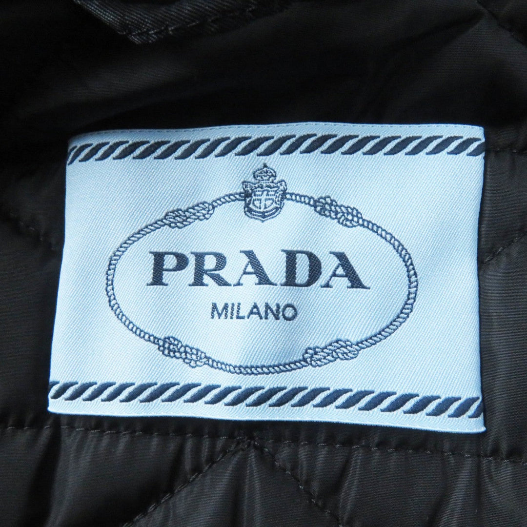 PRADA coat P594L Main: 55% virgin wool, Main: 45% cashmere, Lining: 100% recycled polyamide, Filling: 55% polyester, Filling: 45% recycled polyester black Women 38 Used Authentic