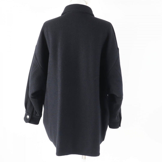 PRADA coat P594L Main: 55% virgin wool, Main: 45% cashmere, Lining: 100% recycled polyamide, Filling: 55% polyester, Filling: 45% recycled polyester black Women 38 Used Authentic