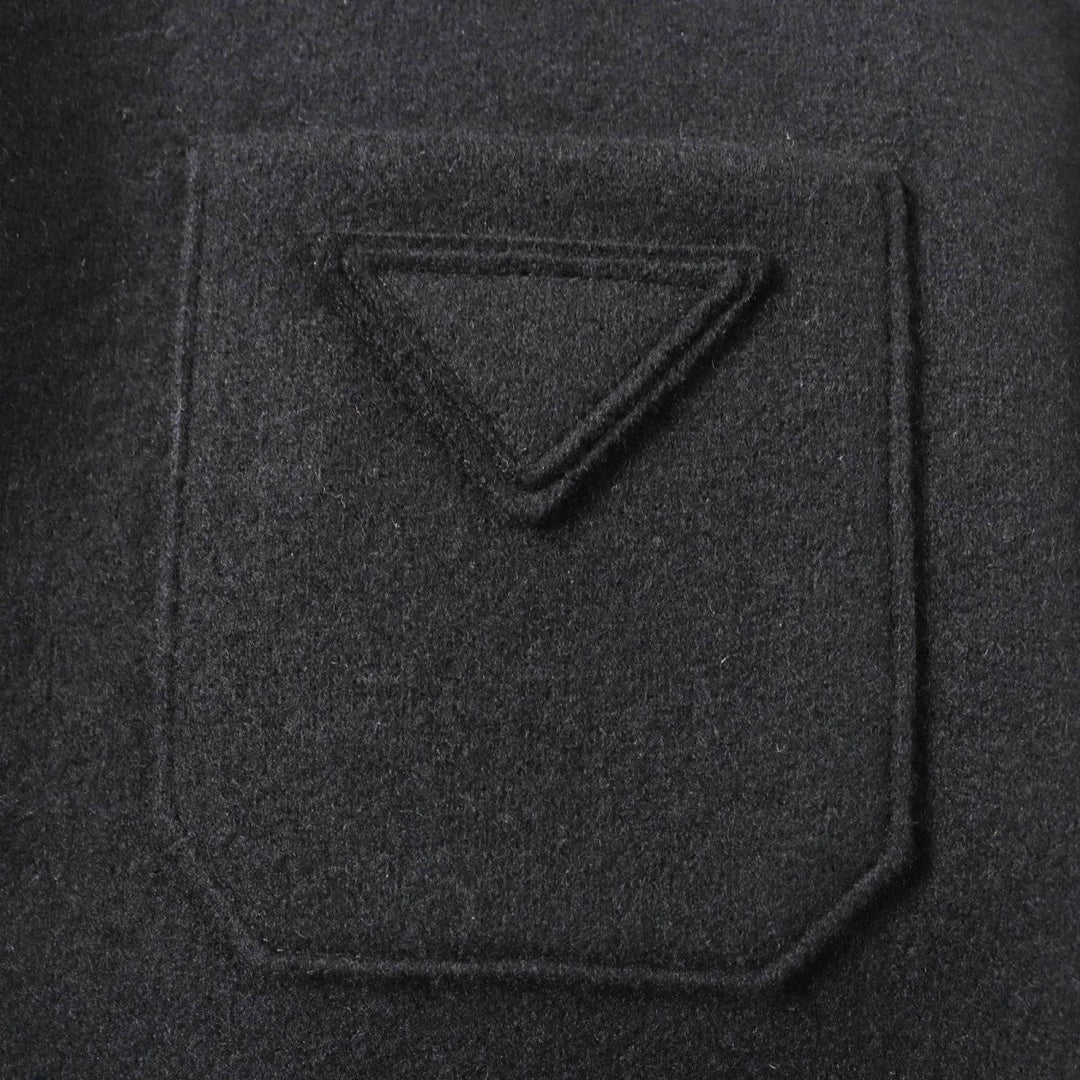 PRADA coat P594L Main: 55% virgin wool, Main: 45% cashmere, Lining: 100% recycled polyamide, Filling: 55% polyester, Filling: 45% recycled polyester black Women 38 Used Authentic