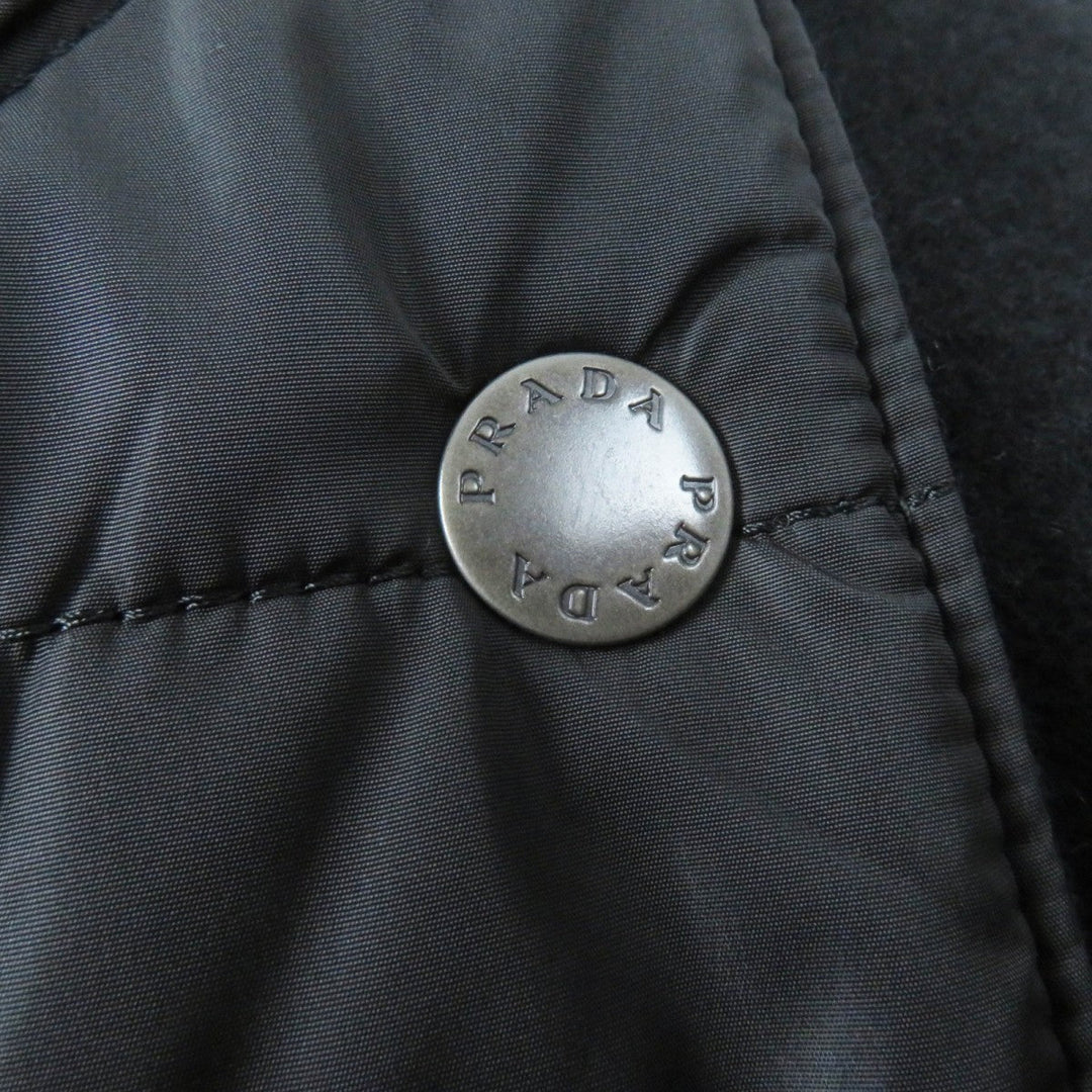 PRADA coat P594L Main: 55% virgin wool, Main: 45% cashmere, Lining: 100% recycled polyamide, Filling: 55% polyester, Filling: 45% recycled polyester black Women 38 Used Authentic