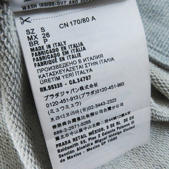 PRADA sweat 134668 Main: 100% cotton, some parts: 95% cotton, some parts: 5% elastane gray Women S Used Authentic