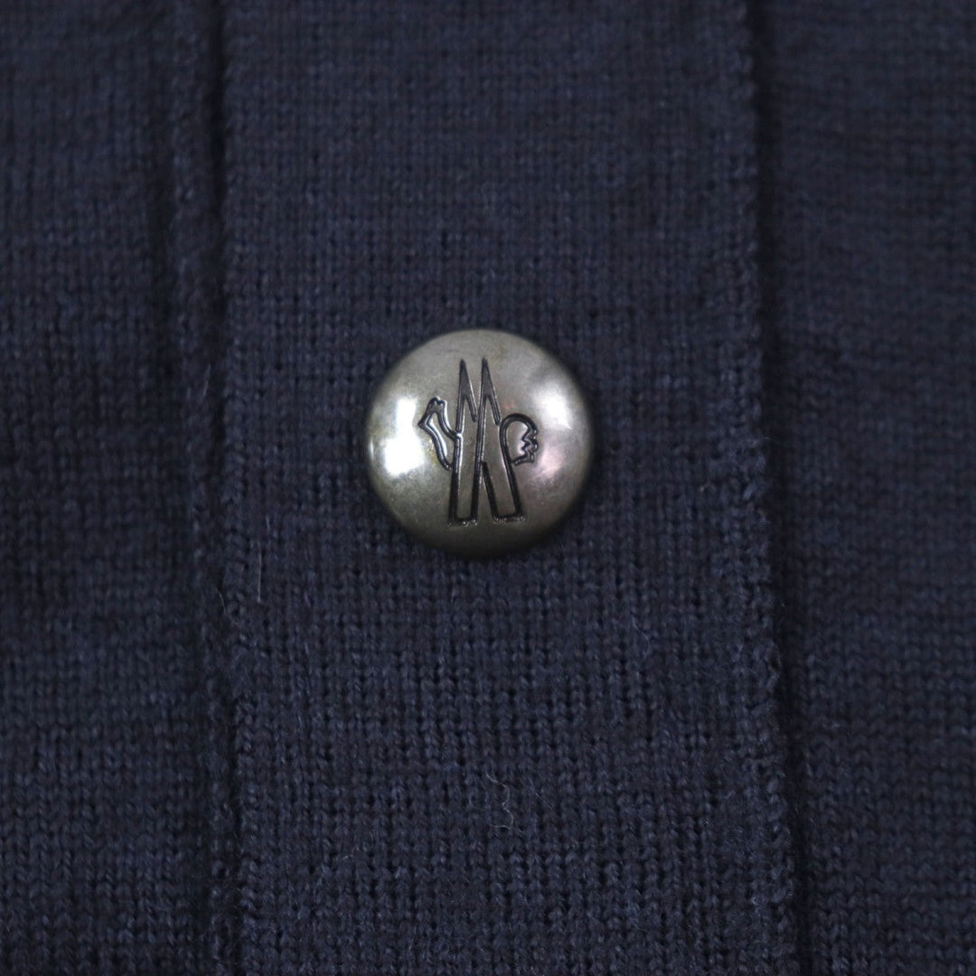 MONCLER cardigan Main: 100% wool Dark navy MAGLIONE mens L Used Authentic
