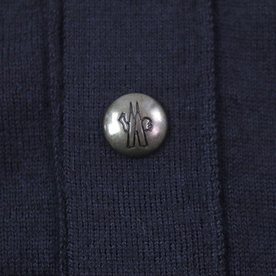 MONCLER cardigan Main: 100% wool Dark navy MAGLIONE mens L Used Authentic