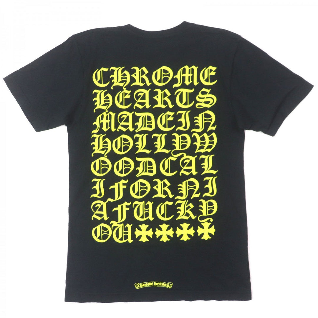 CHROME HEARTS Short sleeve T-shirt Main: 100% cotton Black yellow mens S Used Authentic
