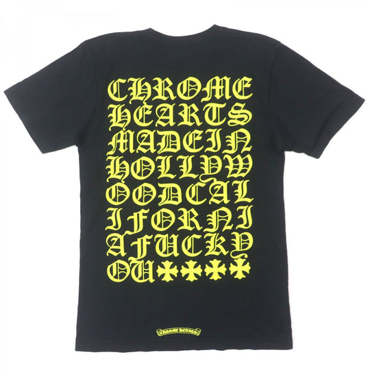 CHROME HEARTS Short sleeve T-shirt Main: 100% cotton Black yellow mens S Used Authentic