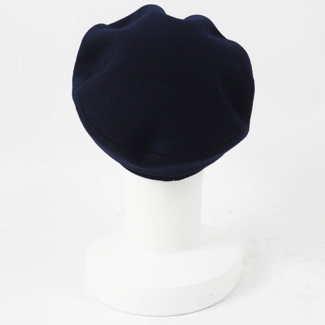 CHANEL Casquette 19V Main: 100% wool, Lining: 50% cotton, Lining: 27% polyamide (nylon), Lining: 23% polyester, Part: 67% wool Dark navy Women S Used Authentic
