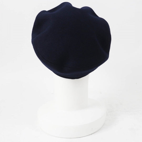 CHANEL Casquette 19V Main: 100% wool, Lining: 50% cotton, Lining: 27% polyamide (nylon), Lining: 23% polyester, Part: 67% wool Dark navy Women S Used Authentic