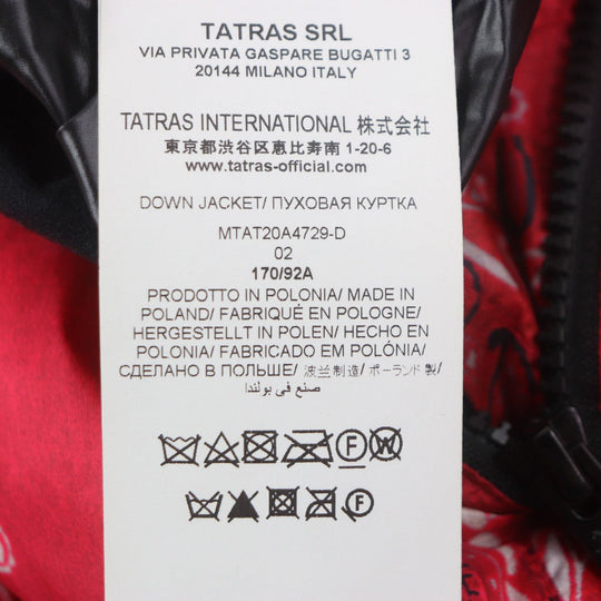 TATRAS Down vest MTAT20A4729-D Outer: 100% nylon, Lining: 100% nylon, Filling: 90% down, Filling: 10% feather Red black AGATONE mens 2 Used Authentic
