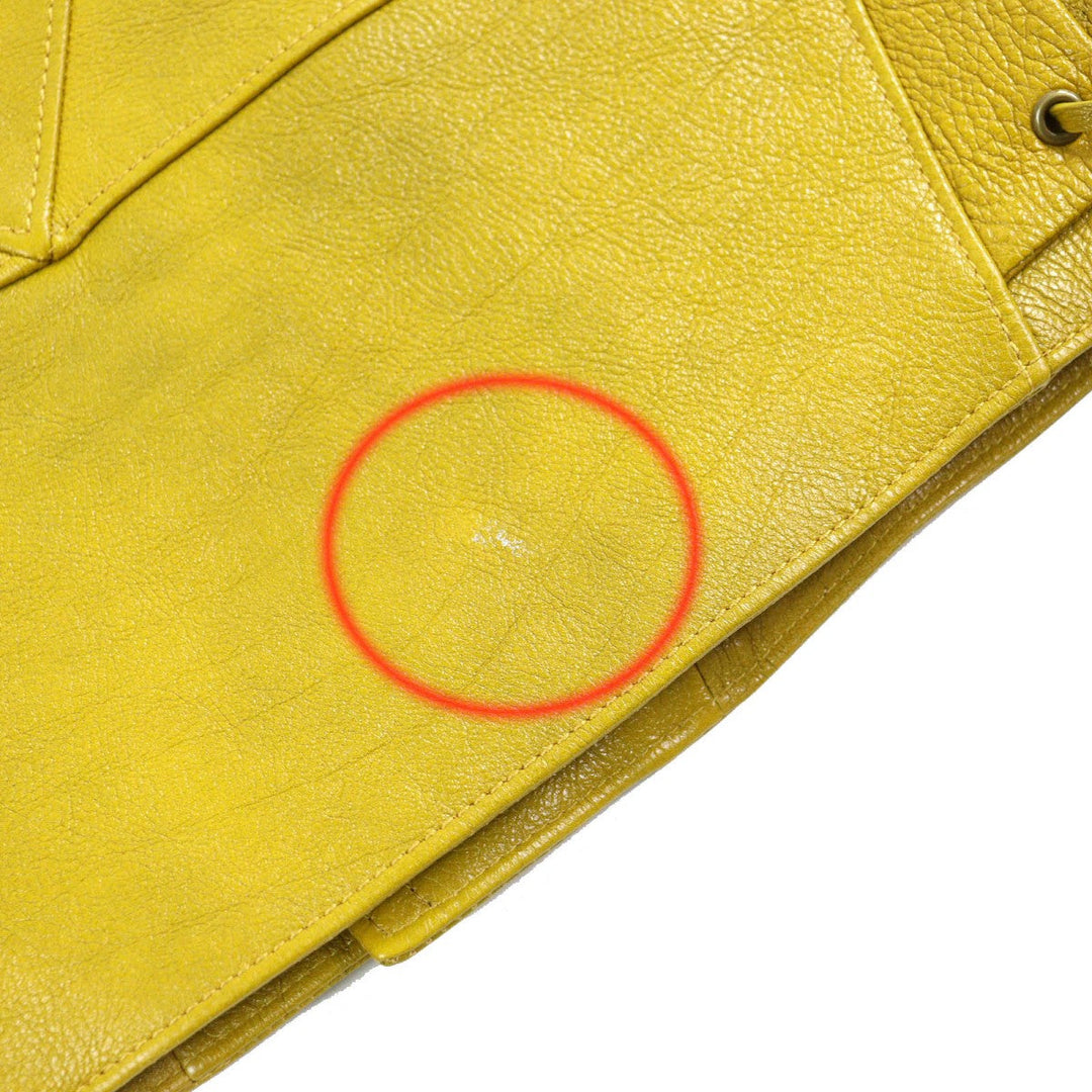 PRADA Riders jacket UPW416 Main: Calf leather, Lining: 100% viscose (rayon), Filling: 55% polyester, Filling: 45% recycled polyester Yellow type mens 48 Used Authentic