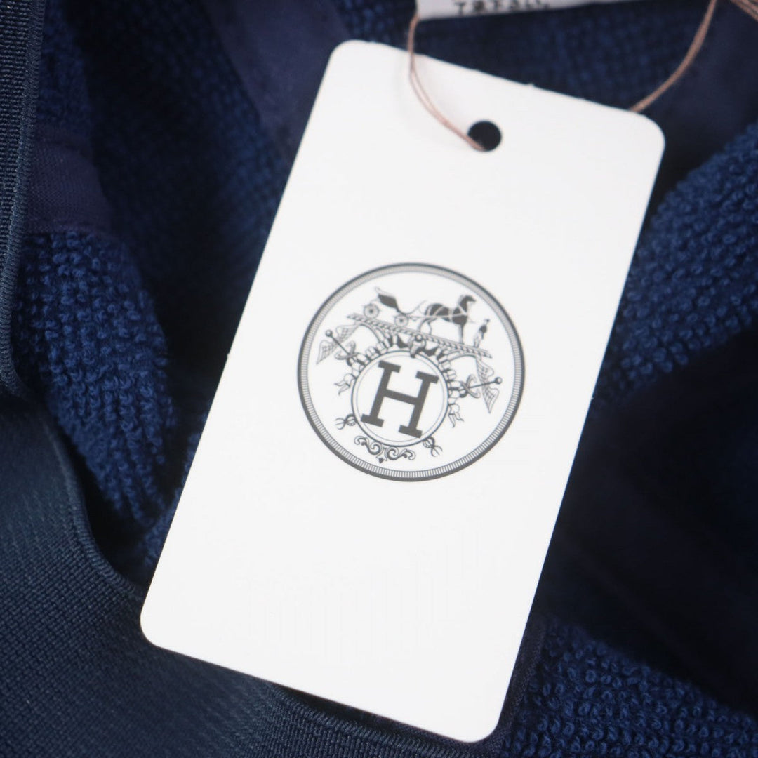 HERMES cap Outer: 100% cotton, Part: 100% polyester Navy Davis mens M Used Authentic