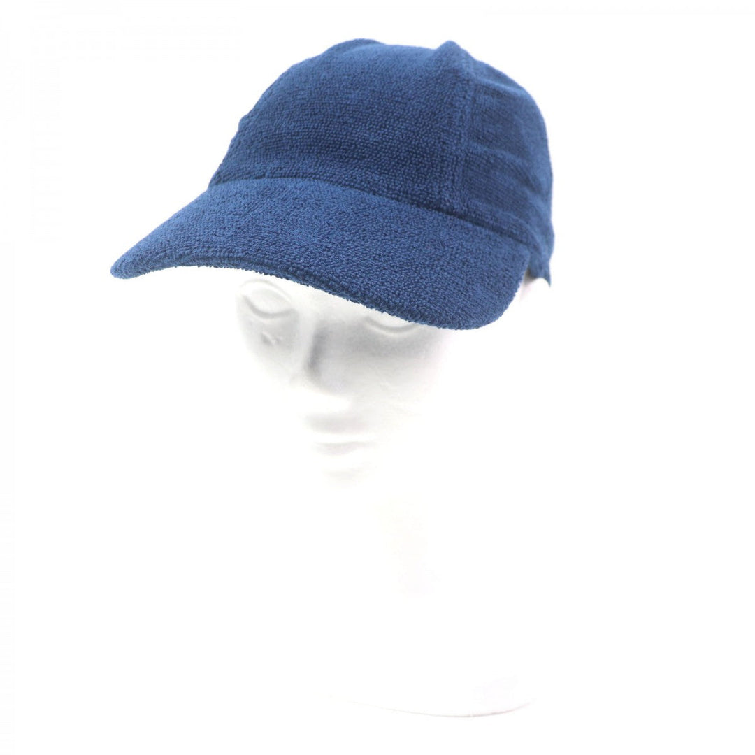 HERMES cap Outer: 100% cotton, Part: 100% polyester Navy Davis mens M Used Authentic