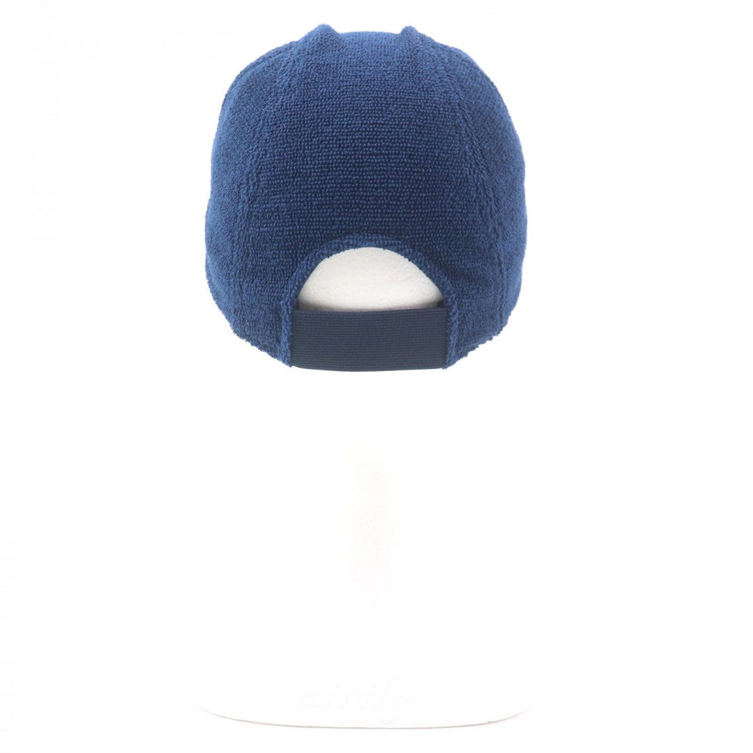 HERMES cap Outer: 100% cotton, Part: 100% polyester Navy Davis mens M Used Authentic