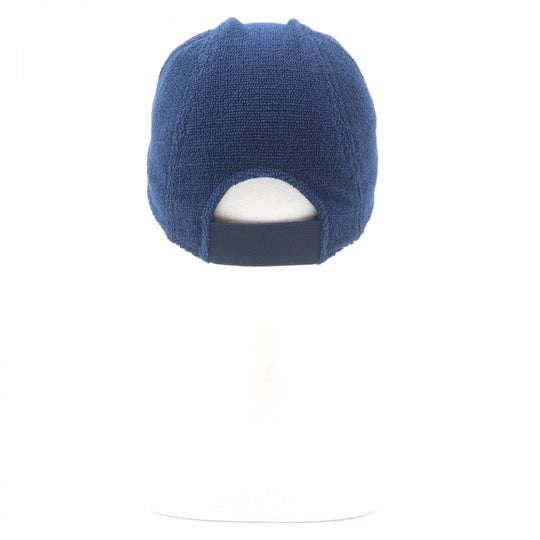 HERMES cap Outer: 100% cotton, Part: 100% polyester Navy Davis mens M Used Authentic