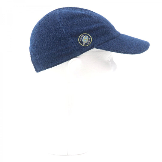 HERMES cap Outer: 100% cotton, Part: 100% polyester Navy Davis mens M Used Authentic