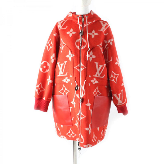 LOUIS VUITTON coat Main: 99% wool, Main: 1% silk, Part: 85% wool, Part: 14% nylon, Part: 1% polyurethane Red Women 38 Used Authentic