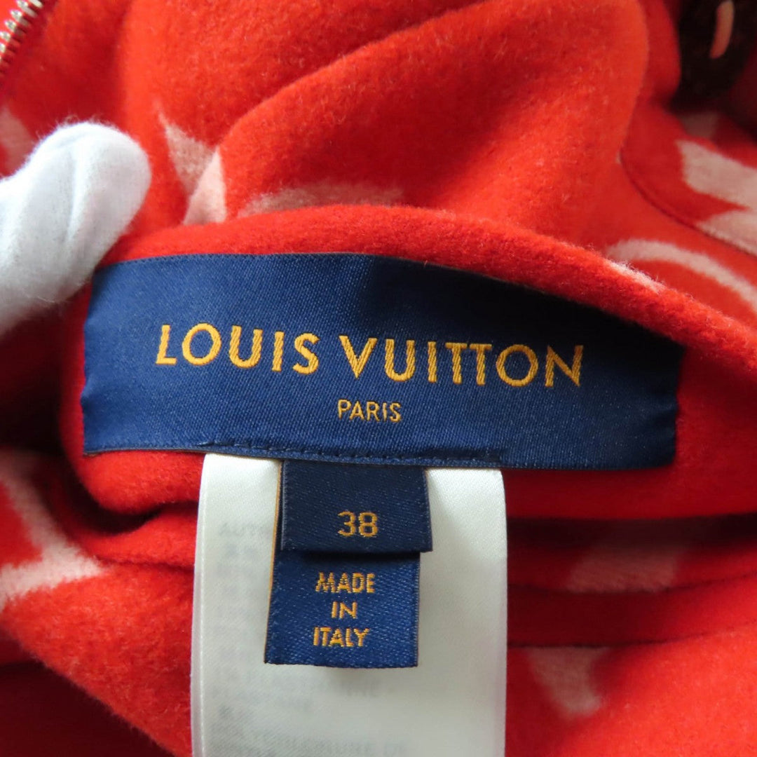 LOUIS VUITTON coat Main: 99% wool, Main: 1% silk, Part: 85% wool, Part: 14% nylon, Part: 1% polyurethane Red Women 38 Used Authentic