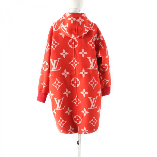LOUIS VUITTON coat Main: 99% wool, Main: 1% silk, Part: 85% wool, Part: 14% nylon, Part: 1% polyurethane Red Women 38 Used Authentic