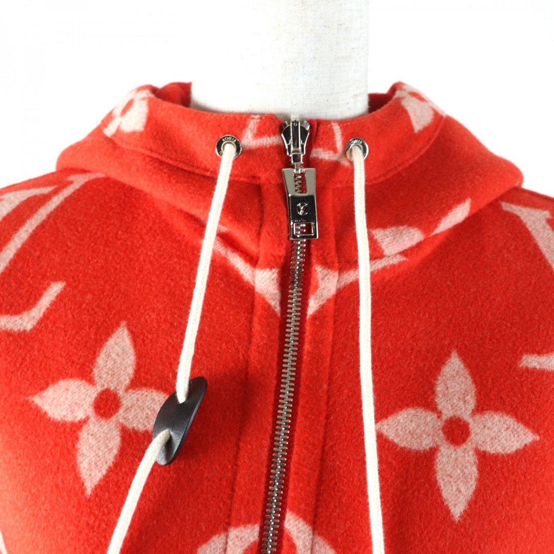 LOUIS VUITTON coat Main: 99% wool, Main: 1% silk, Part: 85% wool, Part: 14% nylon, Part: 1% polyurethane Red Women 38 Used Authentic