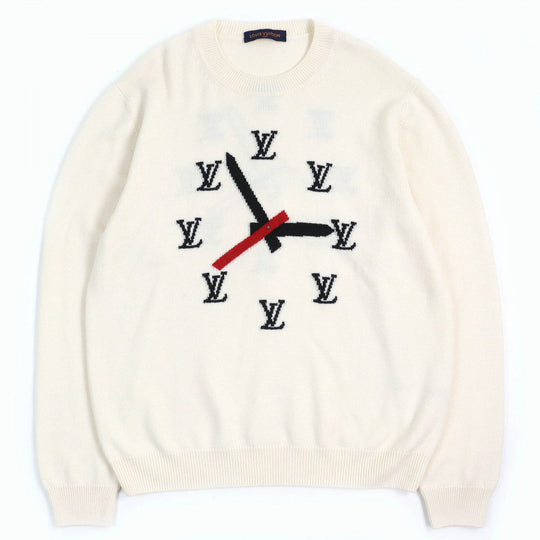 LOUIS VUITTON knit wool Off White Black Red XXL