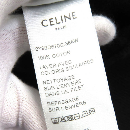 CELINE Hoodie 2Y99D670Q Main: 100% cotton Black White mens L Used Authentic