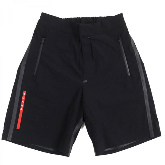 PRADA Shorts UB367 Outer: 67% polyamide, Outer: 33% elastane, Lining: 86% polyamide, Lining: 14% elastane black Stretch Re-Nylon Swimwear mens XS Used Authentic