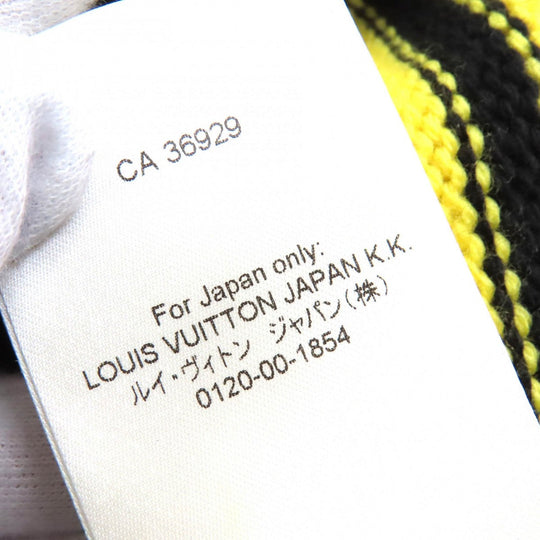 LOUIS VUITTON knit Main: 68% wool, 18% rayon, 9% nylon, 5% cashmere Black yellow LV Intarsia football knit mens XL Used Authentic