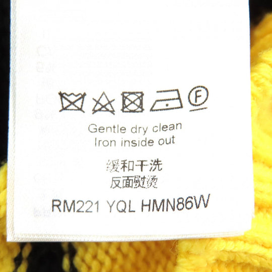 LOUIS VUITTON knit Main: 68% wool, 18% rayon, 9% nylon, 5% cashmere Black yellow LV Intarsia football knit mens XL Used Authentic