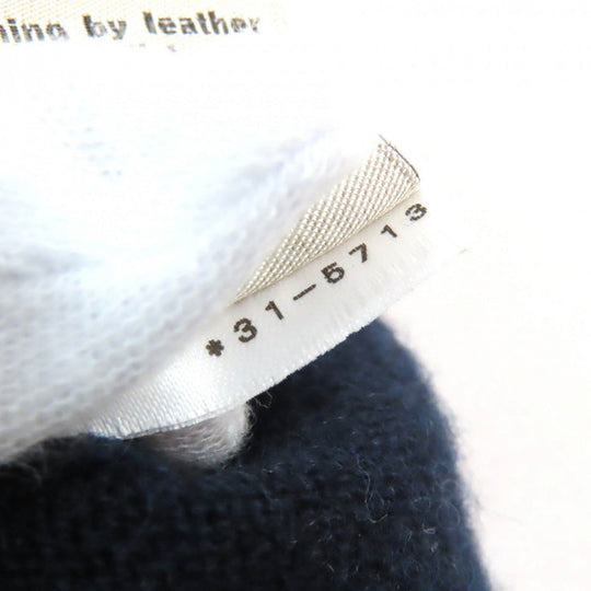HERMES Hoodie Main: 100% cashmere, Leather part: Sheepskin Navy mens S Used Authentic
