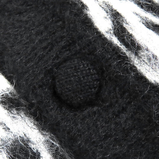 SAINT LAURENT PARIS cardigan 690064 Main: 63% mohair, Main: 31% nylon, Main: 5% wool, Main: 1% polyurethane, Part: 67% mohair Black White type Mohair Cardigan mens XS Used Authentic