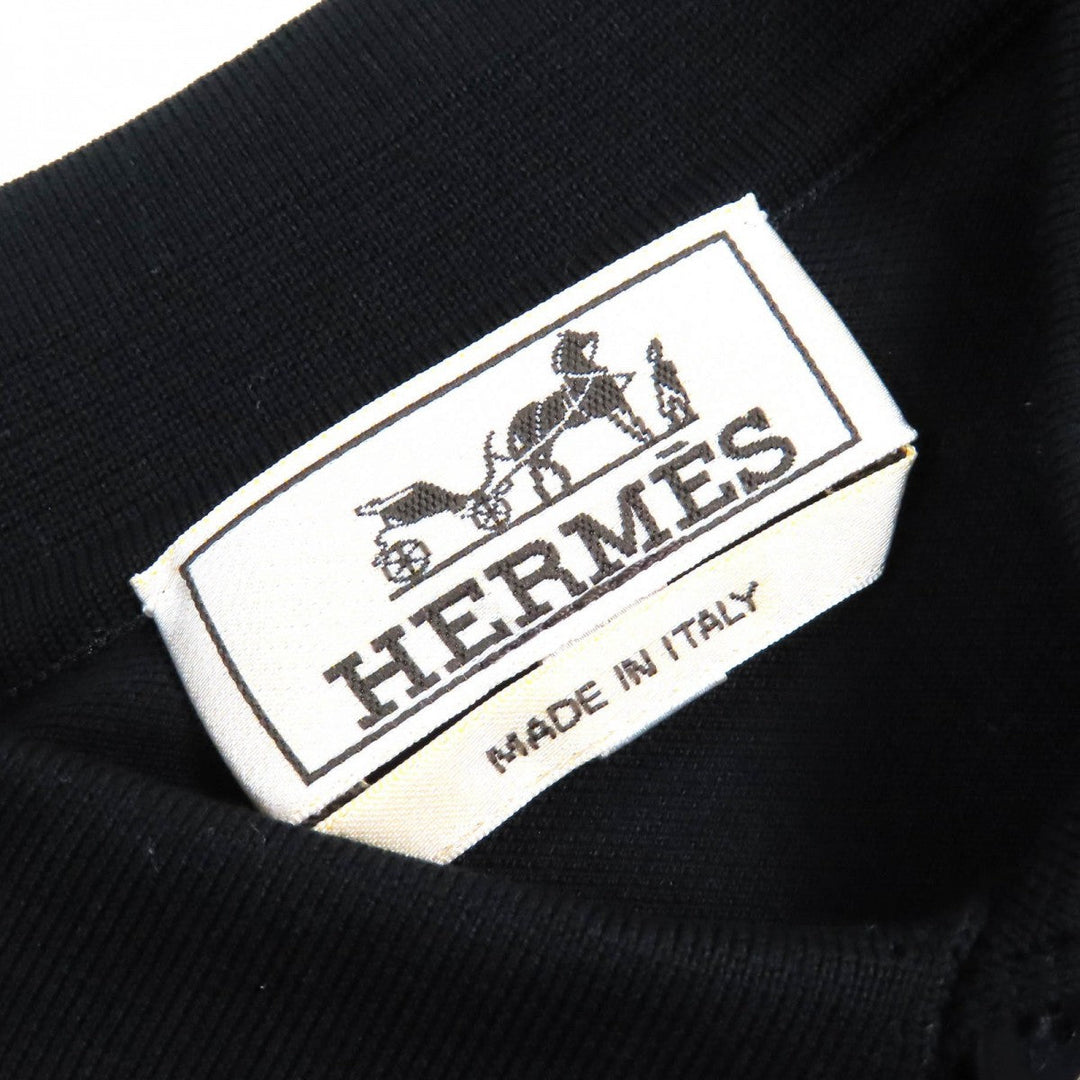 HERMES Short sleeve polo shirt cotton black S