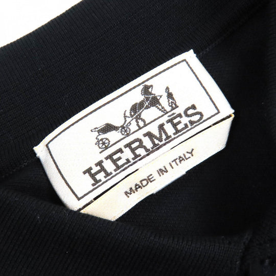 HERMES Short sleeve polo shirt cotton black S
