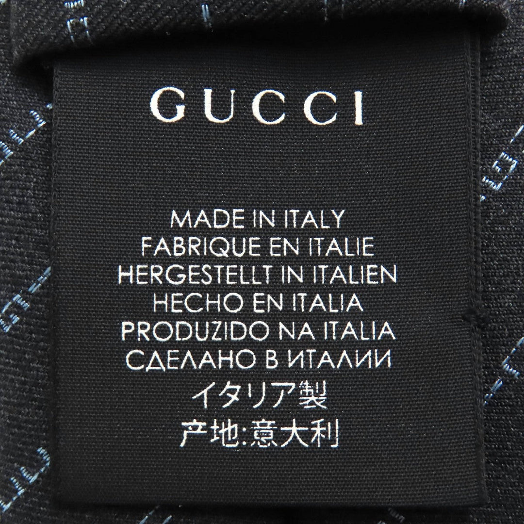 GUCCI tie Main: 100% wool, Lining: 60% cupra, Lining: 40% silk Dark gray mens Used Authentic
