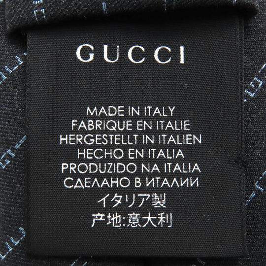 GUCCI tie Main: 100% wool, Lining: 60% cupra, Lining: 40% silk Dark gray mens Used Authentic