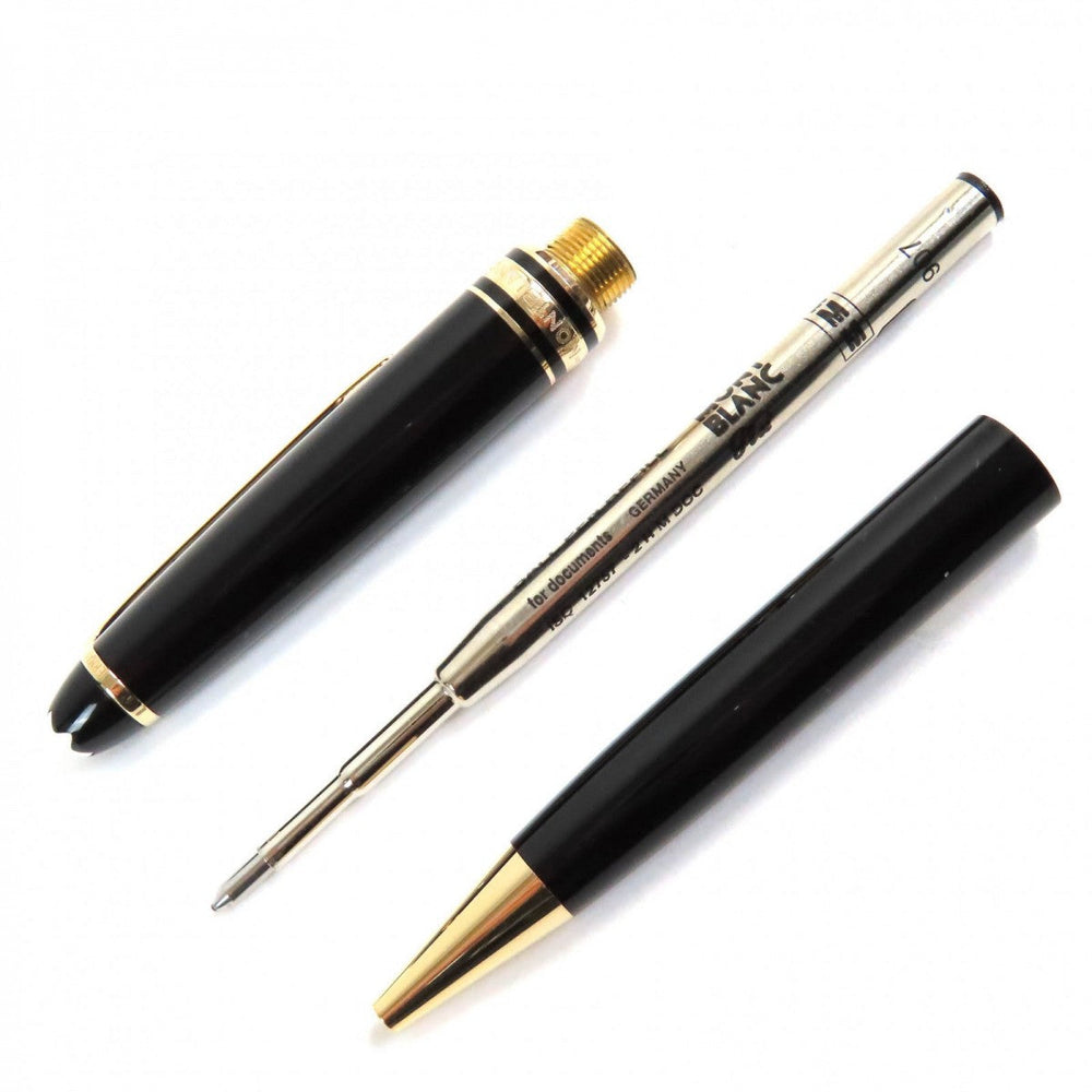 MONTBLANC Ballpoint pen Resin, Gold Plated black Meisterstck Classic mens Used Authentic
