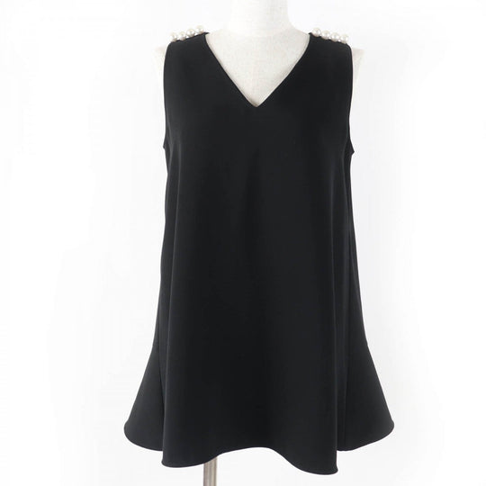 YOKO CHAN blouse YCB-219-127 Main: 100% polyester, Part: 100% cupra black Women 38 Used Authentic