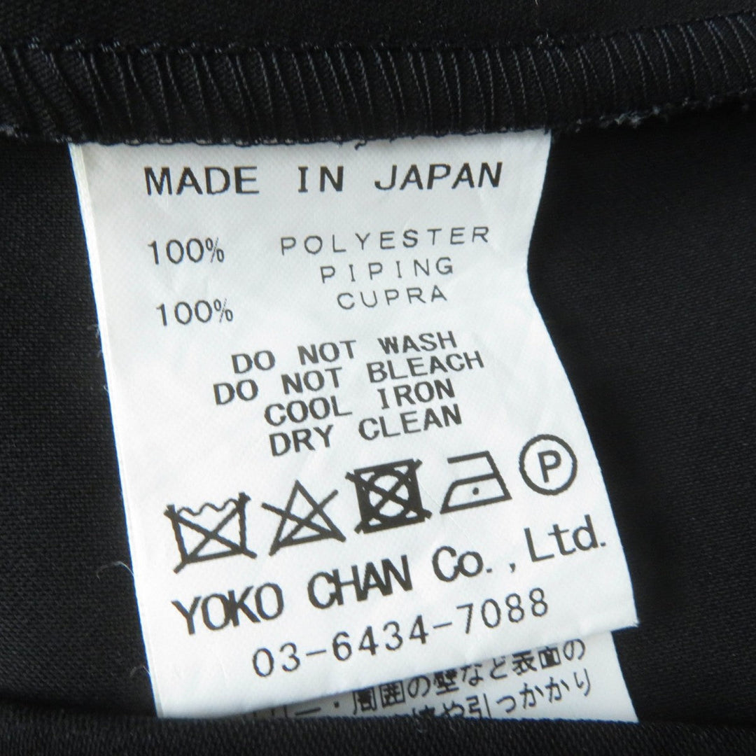 YOKO CHAN blouse YCB-219-127 Main: 100% polyester, Part: 100% cupra black Women 38 Used Authentic