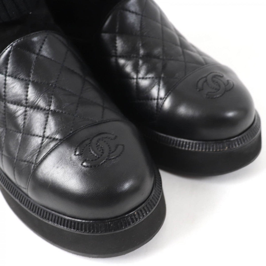 CHANEL short boots G38185 Main: Leather, Part: Suede leather black Women 36.5 Used Authentic