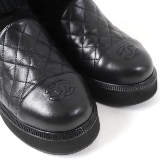 CHANEL short boots G38185 Main: Leather, Part: Suede leather black Women 36.5 Used Authentic