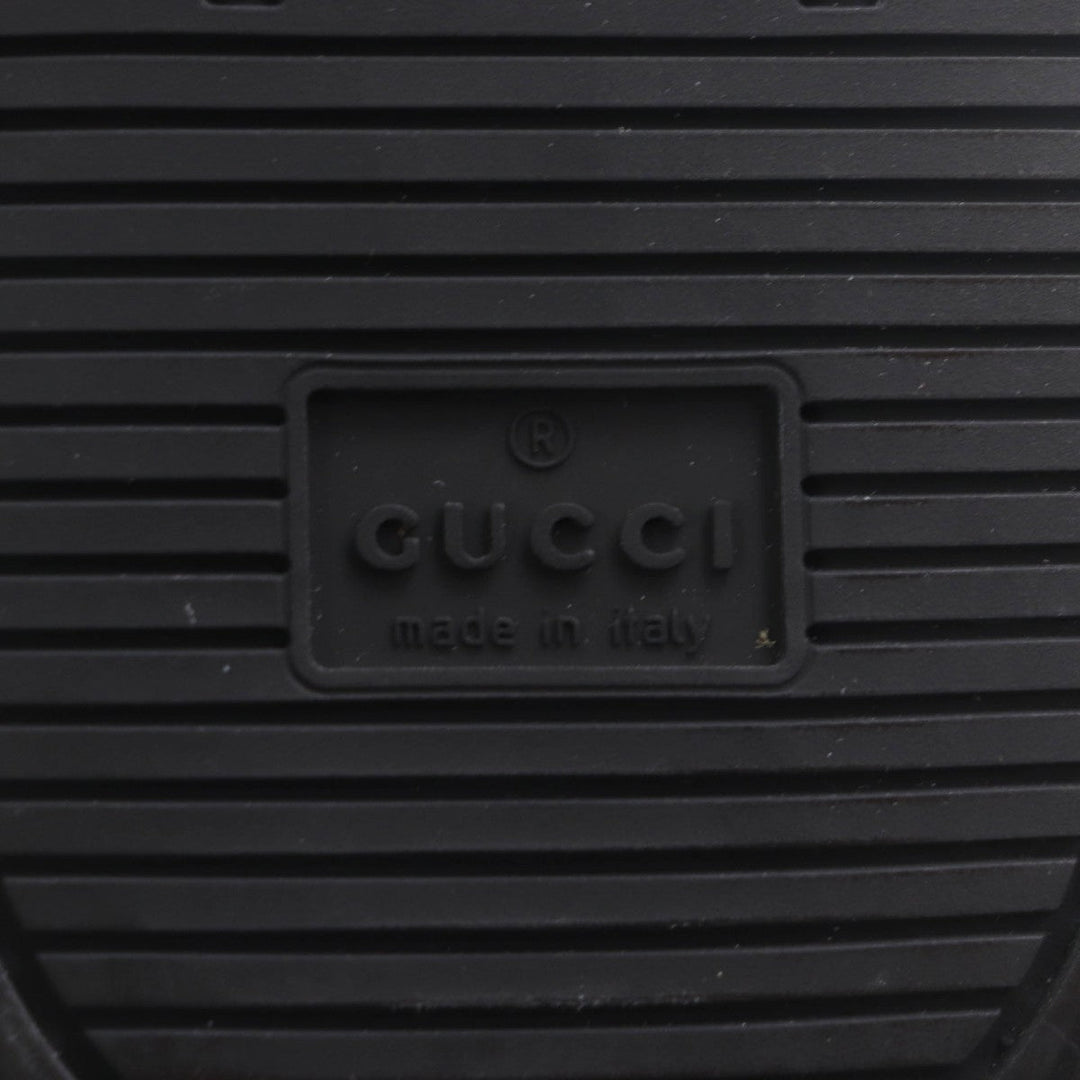 GUCCI High cut sneakers 162958 Main: Shima leather black Web line mens 7.5 Used Authentic