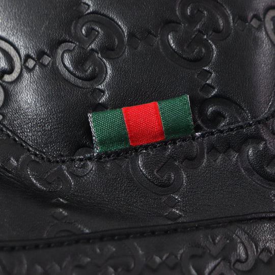 GUCCI High cut sneakers 162958 Main: Shima leather black Web line mens 7.5 Used Authentic