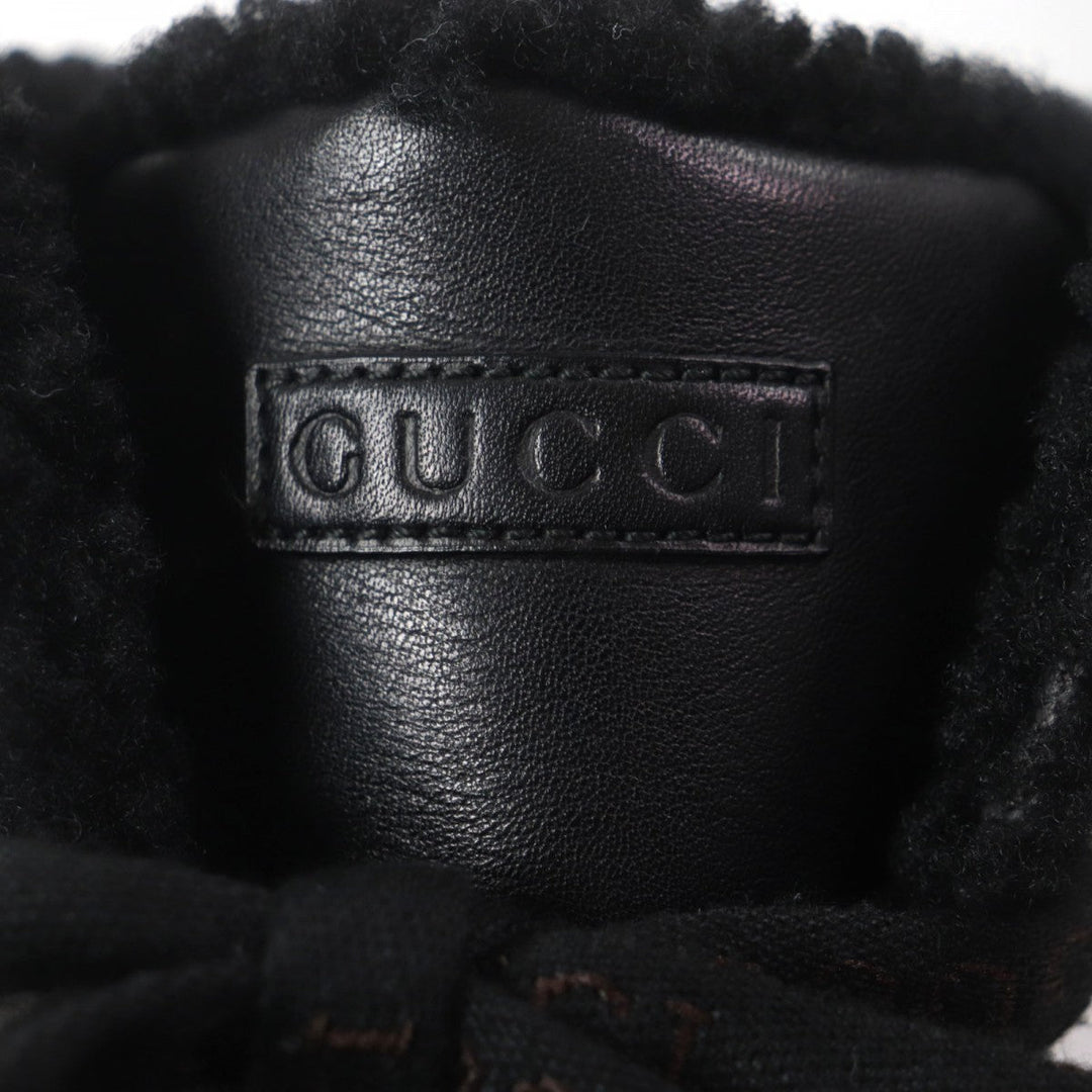 GUCCI High cut sneakers 162958 Main: Shima leather black Web line mens 7.5 Used Authentic