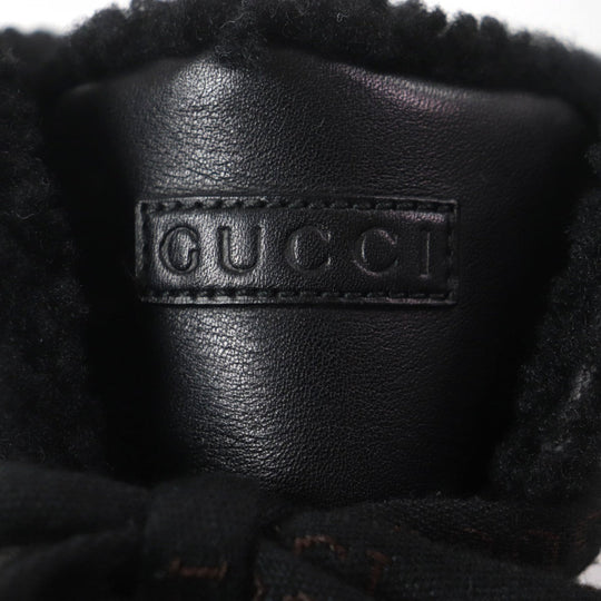 GUCCI High cut sneakers 162958 Main: Shima leather black Web line mens 7.5 Used Authentic