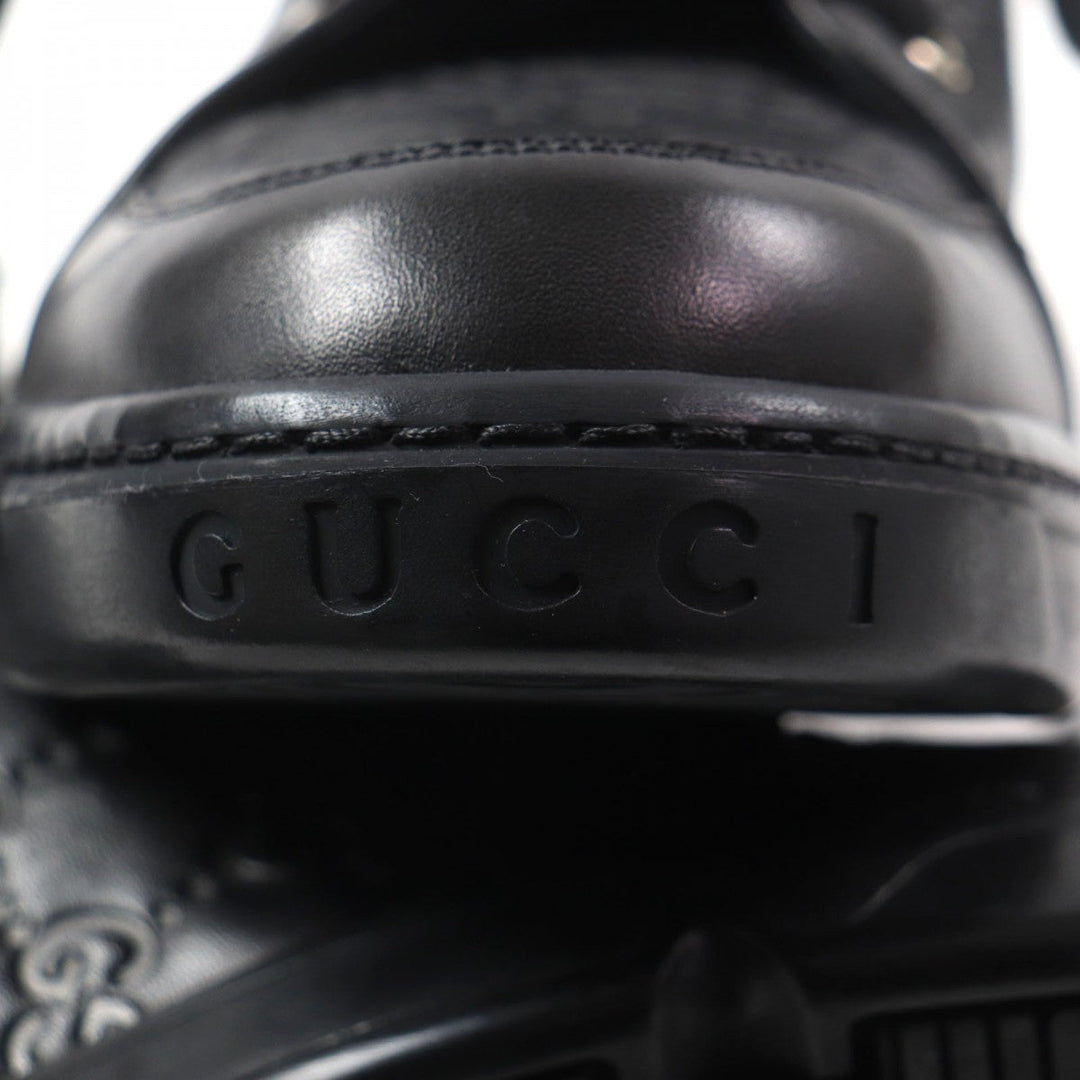 GUCCI High cut sneakers 162958 Main: Shima leather black Web line mens 7.5 Used Authentic