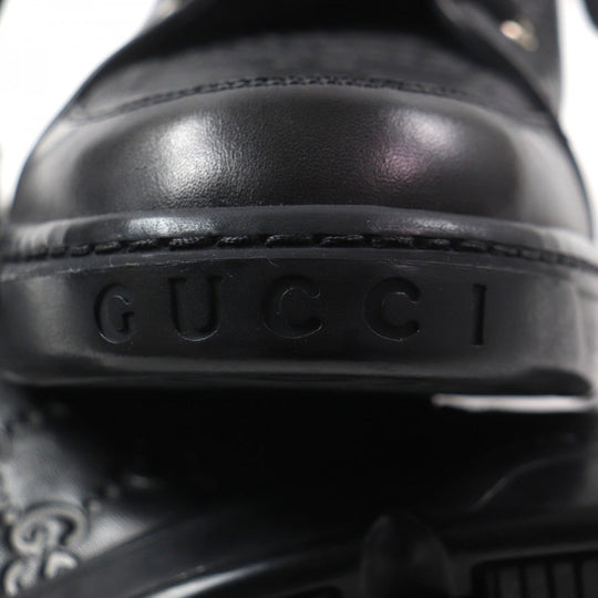 GUCCI High cut sneakers 162958 Main: Shima leather black Web line mens 7.5 Used Authentic