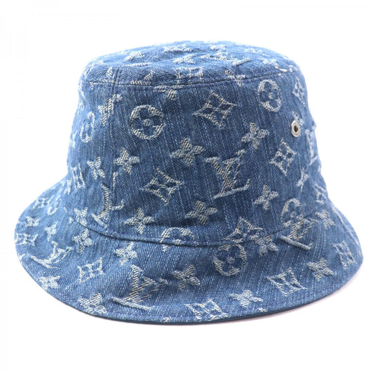LOUIS VUITTON hat M78772 Outer: 100% cotton, Lining: 100% cotton blue Bucket Hat Monogram Essential mens Used Authentic