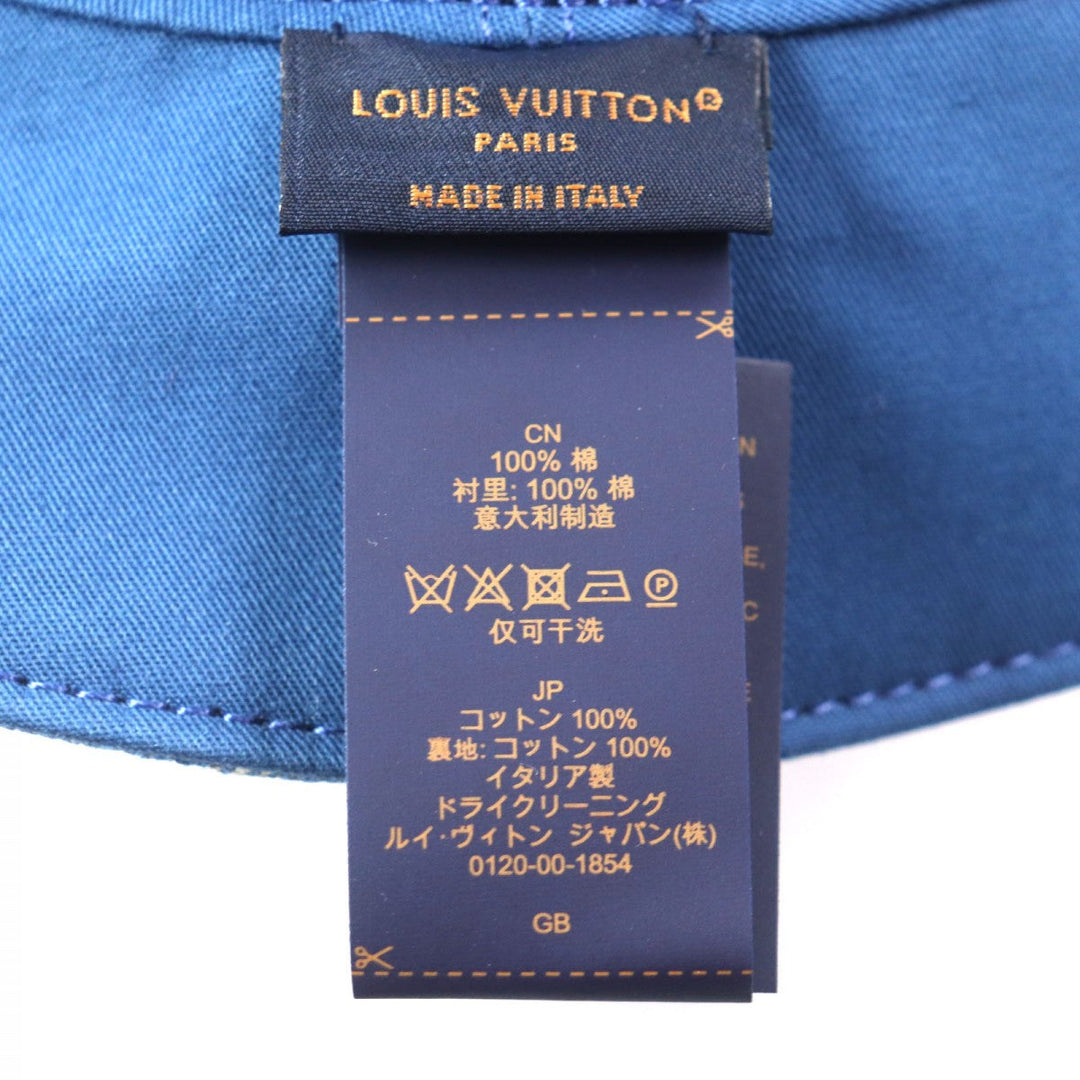 LOUIS VUITTON hat M78772 Outer: 100% cotton, Lining: 100% cotton blue Bucket Hat Monogram Essential mens Used Authentic